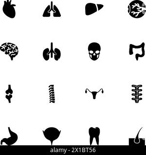 Organs icon - Expand to any size - Change to any colour. Perfect Flat Vector Contains such Icons as stomach, kidney, human heart, liver, bone, skull, Stock Vector