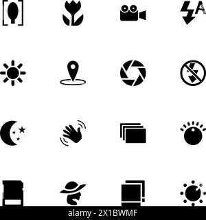 Photo Mode icon - Expand to any size - Change to any colour. Perfect Flat Vector Contains such Icons as camera, exposure, mode, photographer, aperture Stock Vector