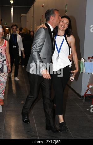 Rome, Italy. 08th June, 2018. Rome, Amadeus and his wife Giovanna Civitillo at the end of the broadcast 'Now or Never'. Credit: Independent Photo Agency/Alamy Live News Stock Photo