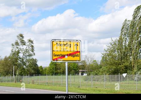 traffic sign of the airfield, Flughafen Mendig Stock Photo