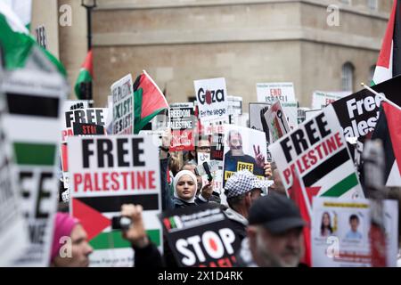 Demonstrators gather near a Palestinian flag during a protest in Lyon ...