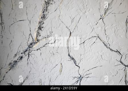Beautiful light  background texture with black and grey lines. Abstract background from plaster on wall Stock Photo