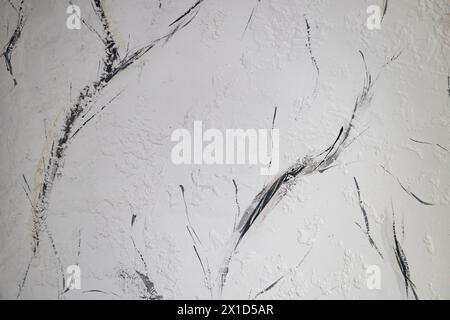 Beautiful light  background texture with black and grey lines. Abstract background from plaster on wall Stock Photo