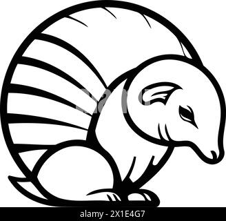 Armadillo logo design template. Vector illustration of a funny animal. Stock Vector
