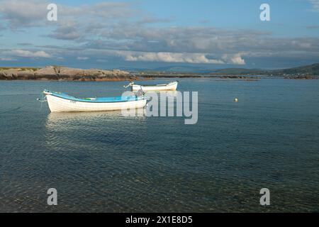 Boats and bay on Arranmore island on the Wild Atlantic Way in Donegal in Ireland Europe Stock Photo