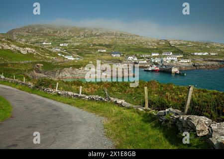 Village and pier on Inishturk island in Mayo in Ireland Europe Stock Photo