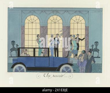 Au revoir...- Le Bonheur du Jour ou Les Graces à la Mode  by George Barbier in 1924 Stock Photo