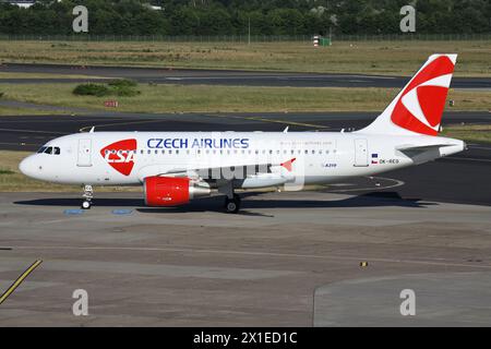 CSA Czech Airlines Airbus A319-100 with registration OK-REQ at Dusseldorf Airport Stock Photo