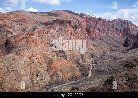 Scenic view of Amaghu valley and Noravank monastery, Armenia Stock Photo