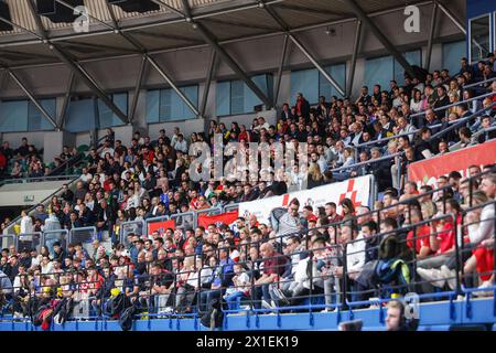 Zagreb, Croatia. 16th Apr, 2024. Fans during the futsal World Cup Elite round play off 2nd leg match between Croatia and Poland at KC Drazen Petrovic hall on April 16, in Zagreb, Croatia. Photo: Luka Stanzl/PIXSELL Credit: Pixsell/Alamy Live News Stock Photo