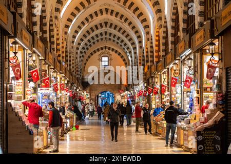 The interior of the Egyptian covered market, famous for spices in Istanbul, Turkey Stock Photo
