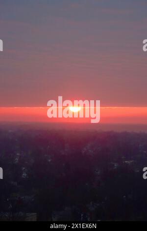Dramatic sunset over Lake Erie in Northeast Ohio, USA Stock Photo