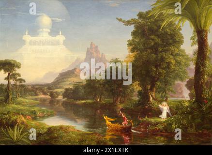 Thomas Cole (American, 1801 - 1848 ), The Voyage of Life: Youth, 1842, oil on canvas, Ailsa Mellon Bruce Fund Stock Photo