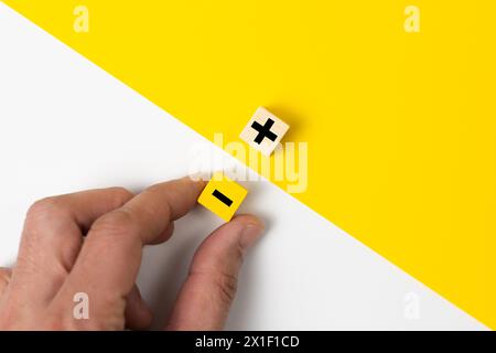 Plus Differences The concept of opposites, plus and minus. Plus versus minus with copy ...