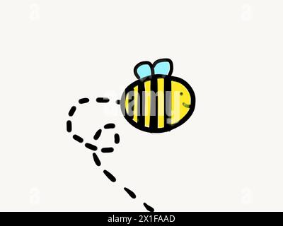 A small bee,  flying bee icon  outline linear bee symbol for logo, web, bee icon simple sign. Stock Photo