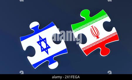 Iran and Israel politic issue background Stock Photo
