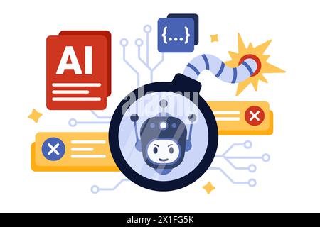 Chatbot Animation Risk AI ethics problem, danger and harmful effect of artificial intelligence ...