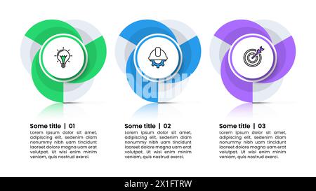 Infographic template with icons and 3 options or steps. Abstract circle. Can be used for workflow layout, diagram, banner, webdesign. Vector illustrat Stock Vector