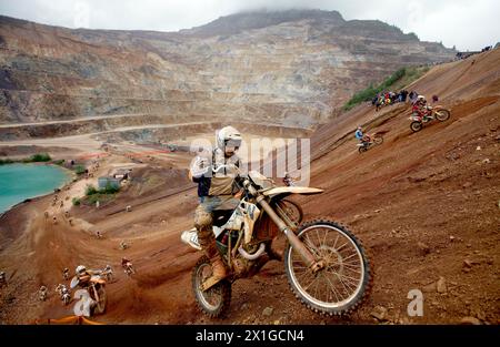 Erzberg Rodeo takes place from 23 to 26 June 2011 held at the Erzberg and is the largest  Enduro racing competition in the world. In the picture:   Participants during Red Bull Hare Scramble of the offroad race Erzbergrodeo on the Erzberg in Eisenerz on 2011-06-26, Rocket Ride. - 20110626 PD0331 - Rechteinfo: Rights Managed (RM) Stock Photo