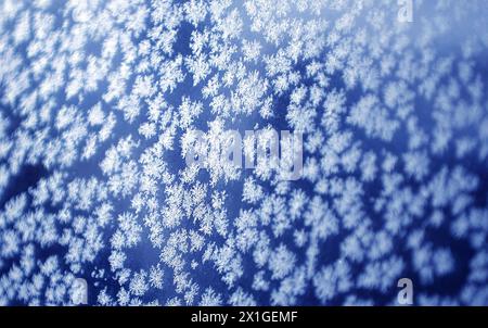 Ice Crystals on a window in Salzburg on 31 January 2012. Icy lows of minus 20 degrees are expected by the end of this week in Austria. - 20120131 PD0508 - Rechteinfo: Rights Managed (RM) Stock Photo