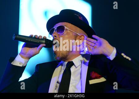 German singer Jan Delay performs during a concert on the Space Stage at the FM4 Frequency 2012 music festival in St. Poelten, Austria, 16 August 2012. The music festival runs from 15 to 18 August. - 20120816 PD2778 - Rechteinfo: Rights Managed (RM) Stock Photo