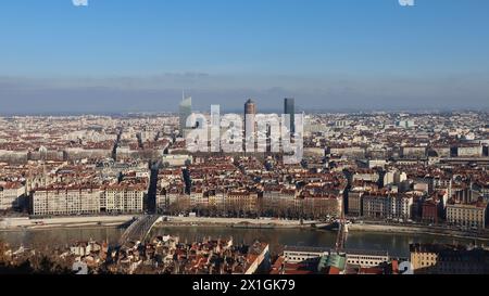 drone photo Lyon France Europe Stock Photo
