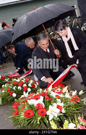 Commemoration ceremony at the the Mauthausen Concentration Camp on Sunday, May 11th 2014,  marking the 69th anniversary of the liberation of the prisoners by US forces on 08 May 1945. - 20140511 PD0958 - Rechteinfo: Rights Managed (RM) Stock Photo