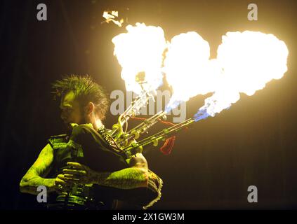'The Badpiper' performs during a concert at the Nova Rock 2014 festival in Nickelsdorf, Austria, 15 June 2014. The event runs from 13 to 15 June. - 20140614 PD5041 - Rechteinfo: Rights Managed (RM) Stock Photo