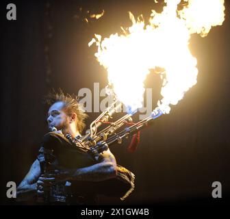 'The Badpiper' performs during a concert at the Nova Rock 2014 festival in Nickelsdorf, Austria, 15 June 2014. The event runs from 13 to 15 June. - 20140614 PD5037 - Rechteinfo: Rights Managed (RM) Stock Photo