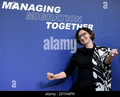 Meeting titled 'Managing Migration together' of Foreign and Interior Minister of the Balkan countries in Vienna, Austria, on 24 th February 2016.  PICTURE:   Minister of the Interior Johanna Mikl-Leitner (OeVP) - 20160224 PD0485 - Rechteinfo: Rights Managed (RM) Stock Photo