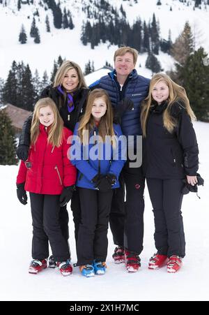 King Willem-Alexander and Queen Maxima, Princess Amalia, Princess Alexia and Princess Catharina- Ariane of The Netherlands pose for the media during the annual photo session at the winter holidays in Lech am Ahlberg, Austria, 27 February 2017. - 20170227 PD3749 - Rechteinfo: Rights Managed (RM) Stock Photo