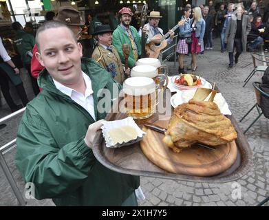 Schweizerhaus opens the beer garden for its summer season in Vienna, Austria, on 15 th March 2017. The Schweizerhaus is a Viennese restaurant, rich in tradition, that is inseparably linked with the Prater, a large public area and park in Leopoldstadt, the second district of Vienna, Austria's capital. - 20170315 PD2030 - Rechteinfo: Rights Managed (RM) Stock Photo