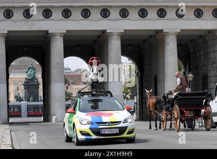 A Google Street view camera mounted on the roof of an Opel car will capture the streets of Vienna. Car presentation at Heldenplatz in Vienna, Austria, on July 19 2017. - 20170719 PD1268 - Rechteinfo: Rights Managed (RM) Stock Photo