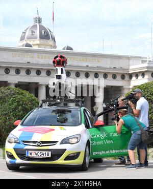 A Google Street view camera mounted on the roof of an Opel car will capture the streets of Vienna. Car presentation at Heldenplatz in Vienna, Austria, on July 19 2017. - 20170719 PD1262 - Rechteinfo: Rights Managed (RM) Stock Photo