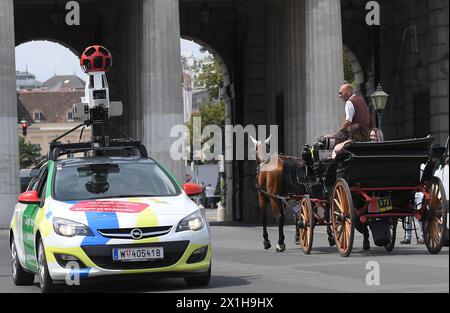 A Google Street view camera mounted on the roof of an Opel car will capture the streets of Vienna. Car presentation at Heldenplatz in Vienna, Austria, on July 19 2017. - 20170719 PD1269 - Rechteinfo: Rights Managed (RM) Stock Photo