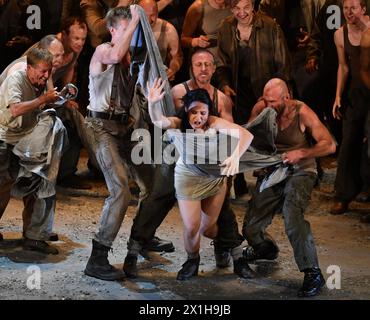 Rehearsal of Dimitri Schostakowitschs 'Lady Macbeth of Mzensk' at the Große Festspielhaus in Salzburg, Austria, on July 26, 2017. PICTURE: Evgenia Muraveva (Aksinja ) - 20170726 PD10376 - Rechteinfo: Rights Managed (RM) Stock Photo