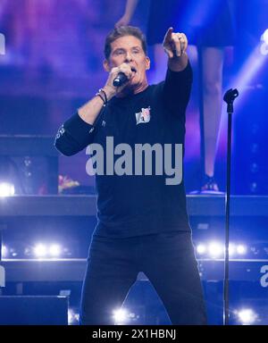 American actor, singer, producer, and businessman David HASSELHOFF performs during concert at Gasometer in Vienna, Austria, on 3 rd May 2018. - 20180503 PD5371 - Rechteinfo: Rights Managed (RM) Stock Photo