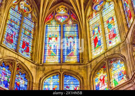 Church of Saint-Severin. Magnificent, gorgeous Paris in early spring. Stock Photo