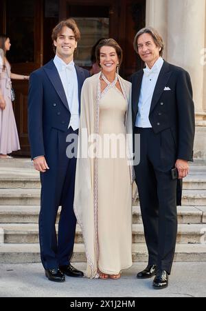 Wedding of Arturo Pacifico Griffini and Sophia Doyle at Belvedere in Vienna, Austria, on 29 th June 2019. PICTURE:   Arturo Pacifico GRIFFINI, Fiona (Swarovski) PACIFICO GRIFFINI GRASSER, Karl Heinz GRASSER - 20190629 PD11428 - Rechteinfo: Rights Managed (RM) Stock Photo