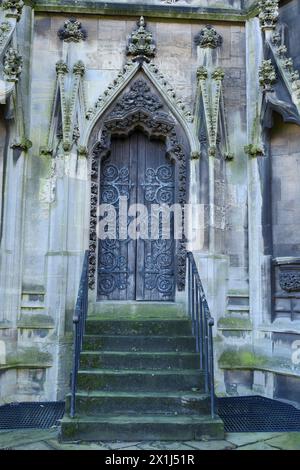 Bristol, England- March 29, 2024: Entrance of St. Mary Redcliffe Church in Bristol Stock Photo
