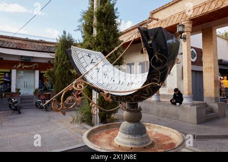 An old sundial in the Jolfa Square in the Armenian neighborhood of Isfahan, Iran. Stock Photo