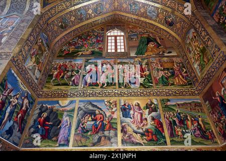 Colorful frescoes inside the 17th century Holy Savior Cathedral (Vank ...