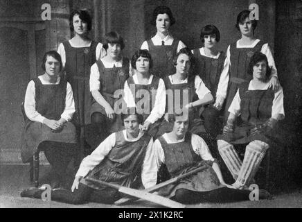 A photograph of the Imperial (Tobacco) girls’ cricket team. The majority of the players worked in Wills’s factories. Based in Bristol, England, W. D. and H. O. Wills was one of the largest British tobacco products manufacturers. By 1924 they were a part of the Imperial Tobacco Group of Great Britain and Ireland but still had a certain amount of autonomy. The company was also a prolific publisher of cigarette cards. Stock Photo
