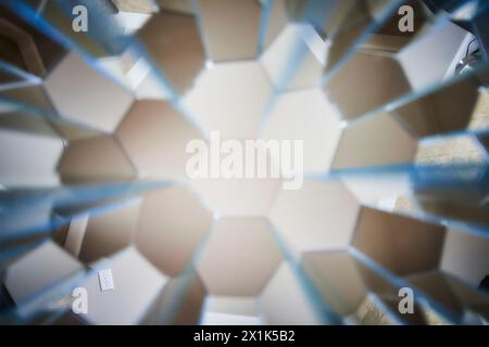 Modern Hexagonal Pattern in Blue and White - Abstract Close-Up Stock Photo