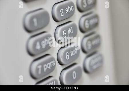 Close-Up Keypad Detail with Focus on Number 5 Button - Macro Perspective Stock Photo