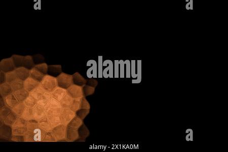 Brown Polygonal Shapes on black background. Honeycomb pattern. Stock Photo