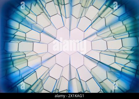 Abstract Honeycomb Gradient Tunnel View Stock Photo