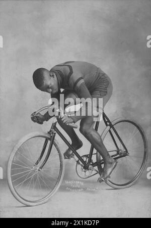 George H. Van Norman photograph of Major Taylor an American professional cyclist - 1898 Stock Photo