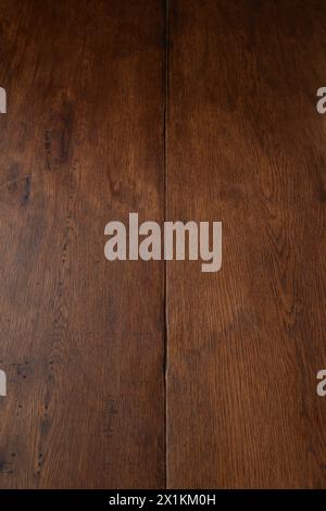 Vintage, dark textured oak wooden background, brown wood stained style Stock Photo