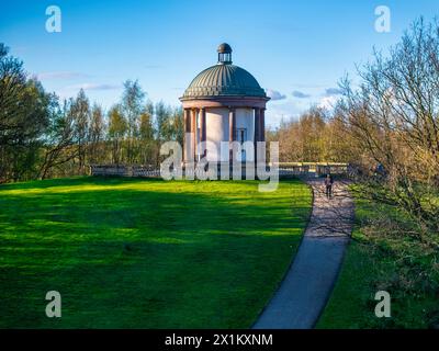 Aerial image of Heaton Temple and Heaton Park in Manchester UK Stock Photo